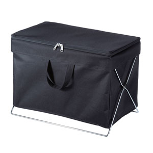 CB-BOXTW1BK / 折りたたみ式蓋付き手荷物収納ボックス(ブラック)