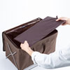 CB-BOXTW1BR 折りたたみ式蓋付き手荷物収納ボックス(ブラウン) CB-BOXTW1BR / 折りたたみ式蓋付き手荷物収納ボックス(ブラウン)