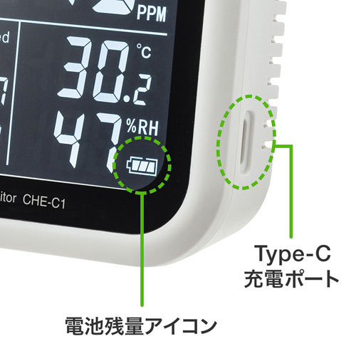 CHE-C1 / CO2二酸化炭素測定器（温度・湿度計付き）