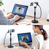 CMS-STN1BK WEBカメラ用卓上スタンド(スマホホルダー付き) CMS-STN1BK / WEBカメラ用卓上スタンド(スマホホルダー付き)