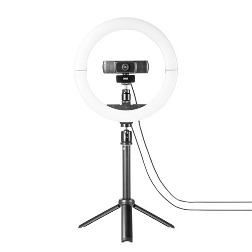 CMS-STN2BK / WEBカメラ用LEDライト付きスタンド（テレワーク）