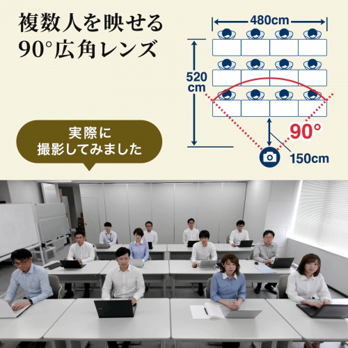 CMS-V52S / ワイドレンズWEBカメラ（画角 水平90° 対角98°・4K・850万画素）