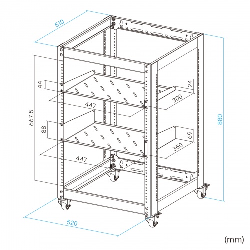 CP-NWR15UBK / ネットワークラックキャビネット(15U)