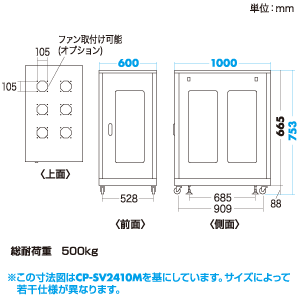 CP-SV1210M / 19インチサーバーラック　メッシュパネル仕様(12U)