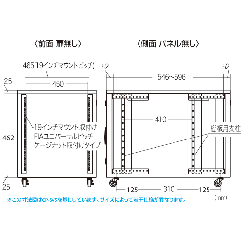 CP-SV1 / 小型19インチサーバーラック（9U・W570×D700mm） 