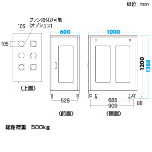 CP-SV2410M / 19インチサーバーラック　メッシュパネル仕様(24U)