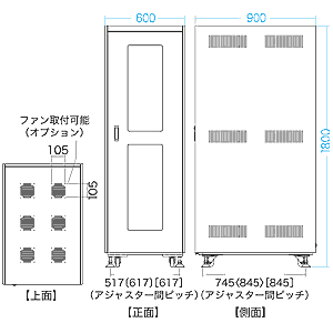 CP-SV6090GY / 19インチサーバーラック(受注生産)