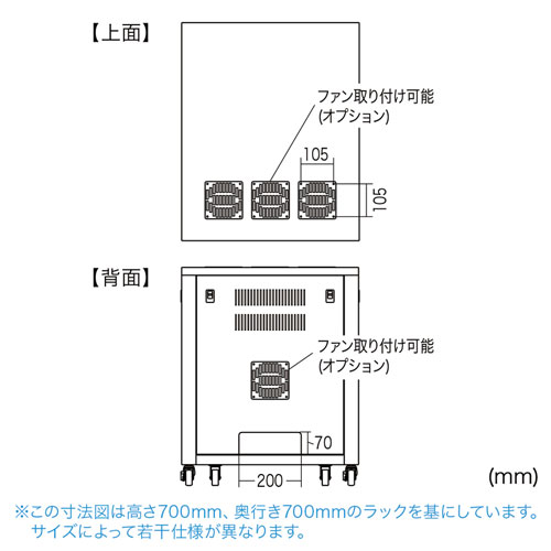 CP-SVBOX2 / 置き型用サーバーラック（W570×D700mm）