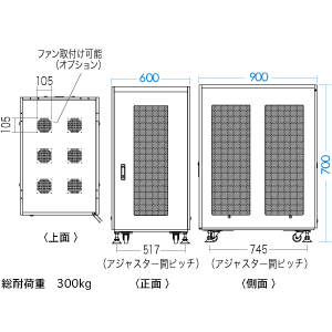 CP-SVC10M / コンパクト19インチサーバーラック(受注生産)