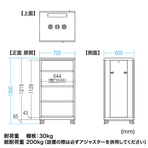 CP-SVCMULT2 / マルチ収納ラック（H1300mm）