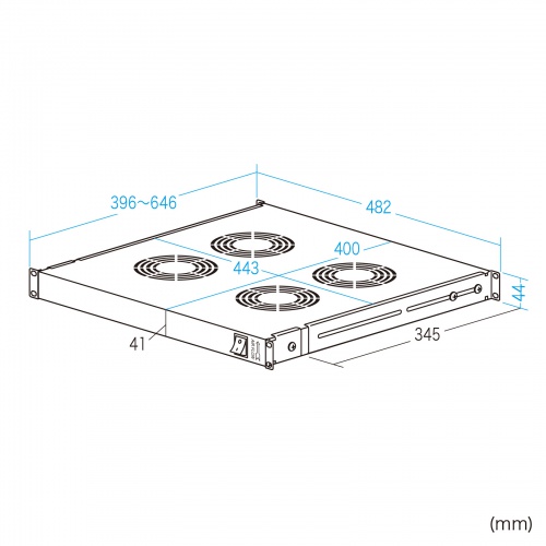 CP-SVFANUN4 / ラックマウント冷却ファンユニット(ファン4台)