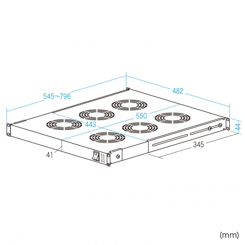 CP-SVFANUN6 / ラックマウント冷却ファンユニット（ファン6台）