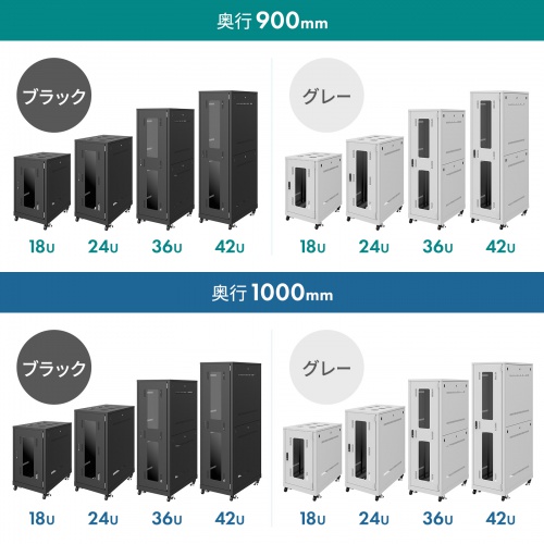 CP-SVN1890BKN / 19インチサーバーラック(18U)