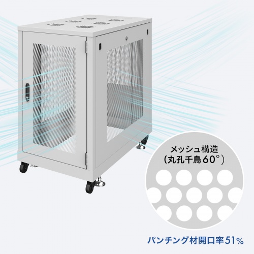 CP-SVN2410MGYN / 19インチサーバーラック　メッシュパネル仕様(24U)