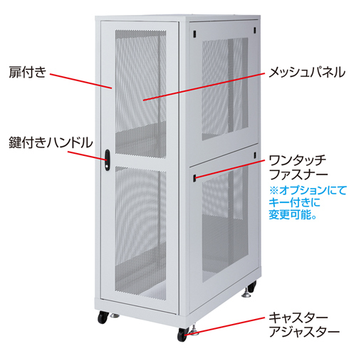 CP-SVN3610MGY / 19インチサーバーラック　メッシュパネル仕様（36U）