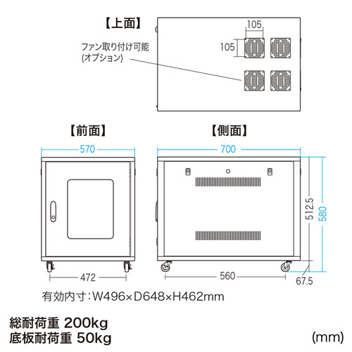 CP-SVNC2 / 19インチサーバーボックス(9U・奥行き700mm)