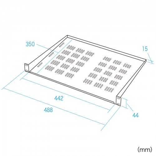 CP-SVNT1UBKA / EIA用スリット付棚板（1U・ブラック）