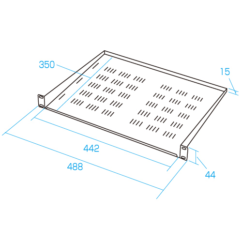 CP-SVNT1UBKN / EIA用スリット付棚板（1U・ブラック）