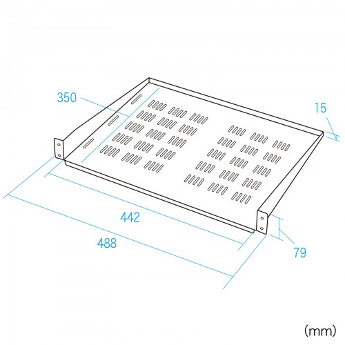 CP-SVNT2UBKA / EIA用スリット付棚板（2U・ブラック）