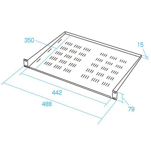 CP-SVNT2UBKN / EIA用スリット付棚板（2U・ブラック）