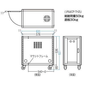 CP-TH2U / 縦収納19インチマウントハブボックス(2U) 