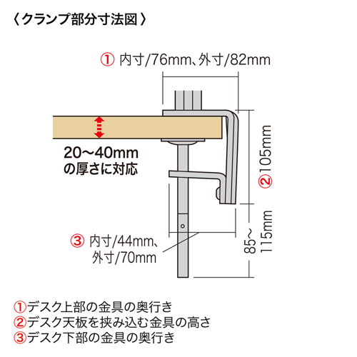 CR-HGCHF450W / 支柱2本セット（H450mm）