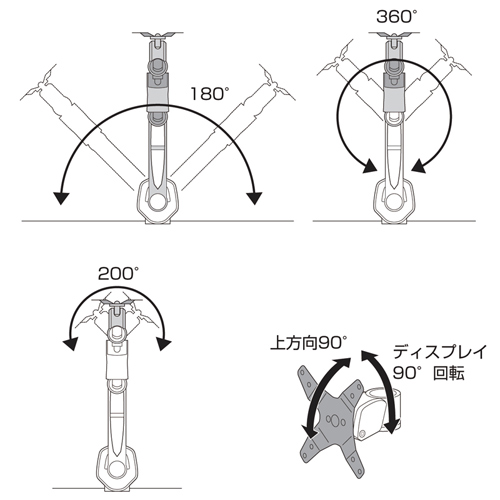 CR-LA1003 / 水平垂直多関節液晶モニターアーム