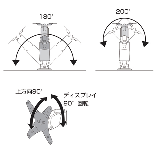 CR-LA1004 / 垂直液晶モニターアーム（壁面用）