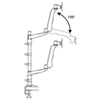 CR-LA1008N 水平垂直液晶モニターアーム(机用・水平垂直・4面) CR-LA1008N / 水平垂直液晶モニターアーム(机用・水平垂直・4面)