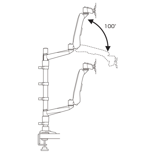 CR-LA1008 / 水平垂直液晶モニターアーム(4面)