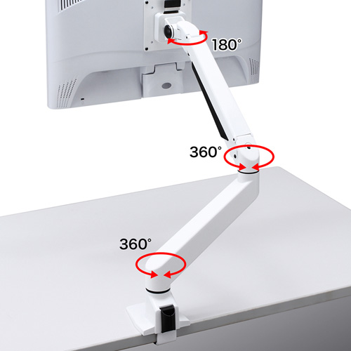 CR-LA1301WN / 水平垂直多関節液晶モニターアーム（ホワイト）