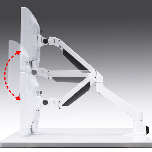 CR-LA1301WN / 水平垂直多関節液晶モニターアーム（ホワイト）