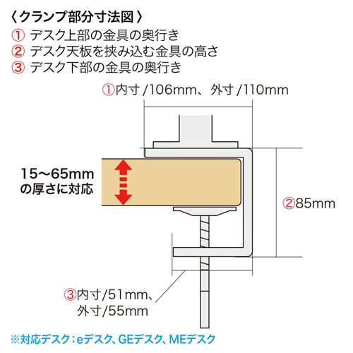 CR-LA1403N / 水平多関節液晶モニタアーム（H700mm・1面）