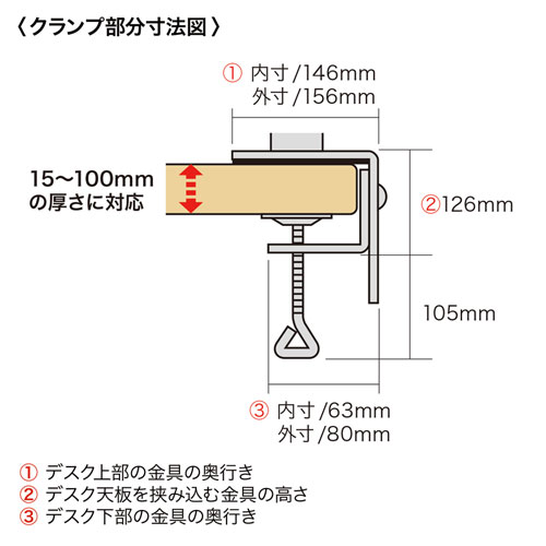 CR-LA1701BK / 高耐荷重水平アーム（高さ450mm）