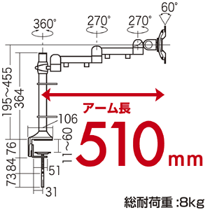 CR-LA504 / 水平多関節アーム