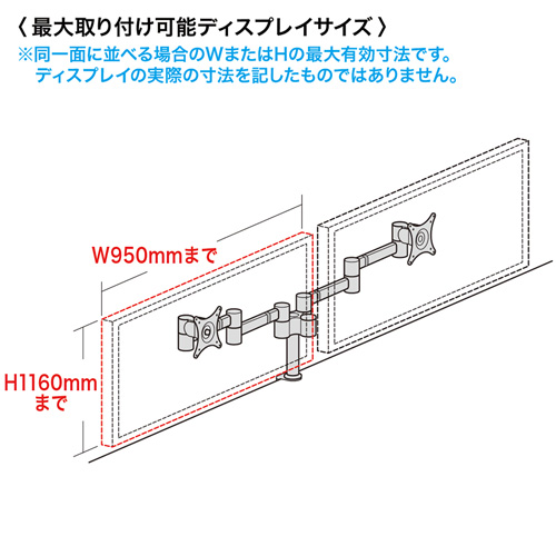 CR-LA902N / 水平多関節液晶モニターアーム（2面）