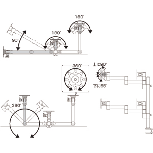 CR-LA906 / 水平多関節液晶モニターアーム（6面）