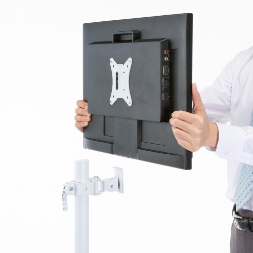 CR-LAC115W / モニターアーム（シングル・ショートアーム・薄型ショートクランプ・ホワイト）