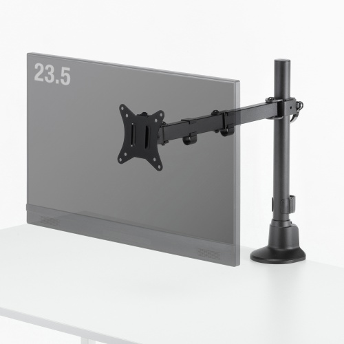 CR-LAC116BK / モニターアーム（シングル・ロングアーム・薄型ショートクランプ・ブラック）