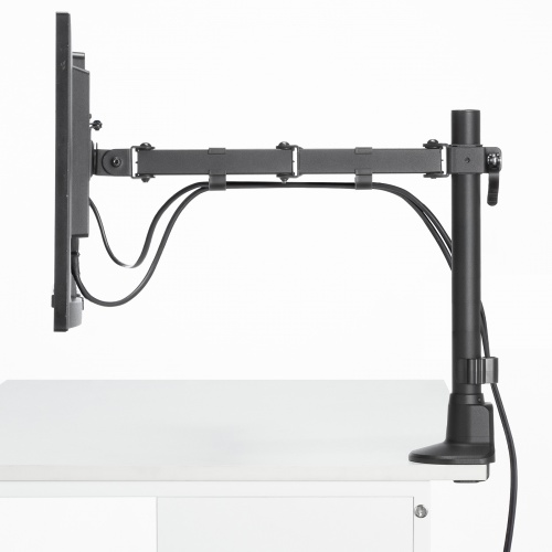 CR-LAC116BK / モニターアーム（シングル・ロングアーム・薄型ショートクランプ・ブラック）