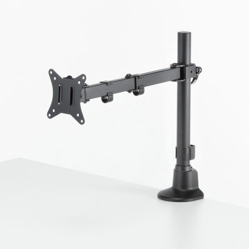 CR-LAC116BK / モニターアーム（シングル・ロングアーム・薄型ショートクランプ・ブラック）