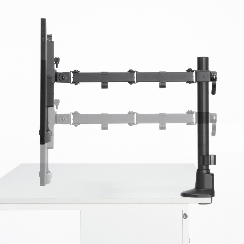 CR-LAC116BK / モニターアーム（シングル・ロングアーム・薄型ショートクランプ・ブラック）