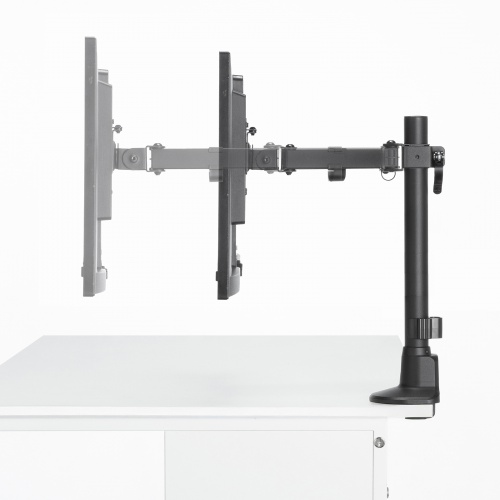 CR-LAC116BK / モニターアーム（シングル・ロングアーム・薄型ショートクランプ・ブラック）