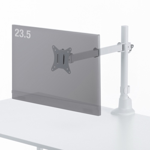 CR-LAC116W / モニターアーム（シングル・ロングアーム・薄型ショートクランプ・ホワイト）