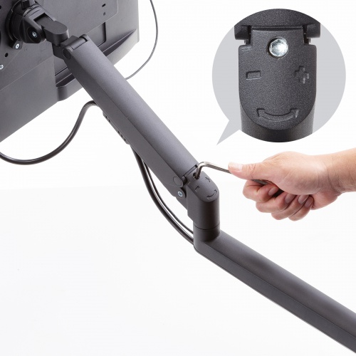 CR-LAC1407BK / モニターアーム（ガススプリング式・支柱タイプ・ブラック）