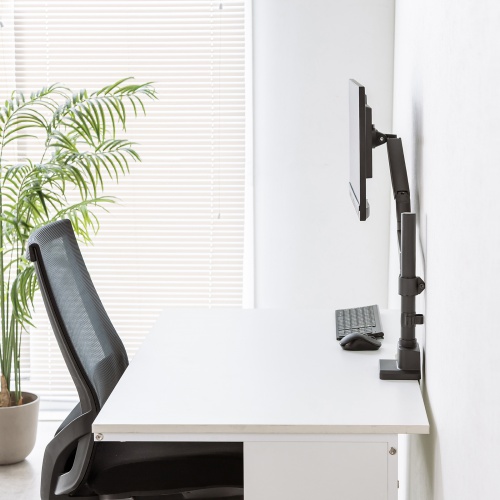 CR-LAC1407BK / モニターアーム（ガススプリング式・支柱タイプ・ブラック）