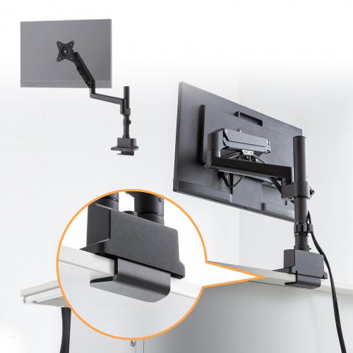 CR-LAC1407BK / モニターアーム(ガススプリング式・支柱タイプ・ブラック)