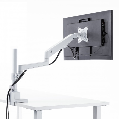 CR-LAC1407W / モニターアーム（ガススプリング式・支柱タイプ・ホワイト）