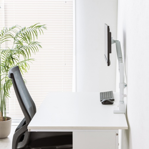 CR-LAC1407W / モニターアーム（ガススプリング式・支柱タイプ・ホワイト）