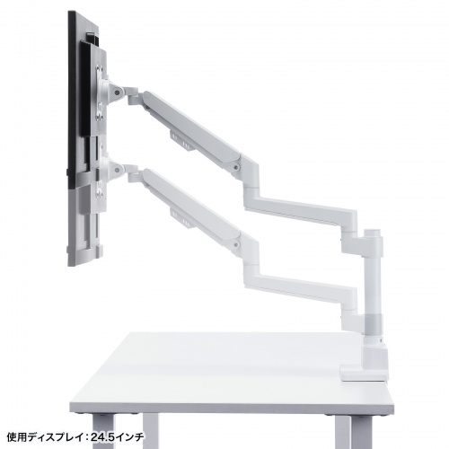 CR-LAC1407W / モニターアーム（ガススプリング式・支柱タイプ・ホワイト）